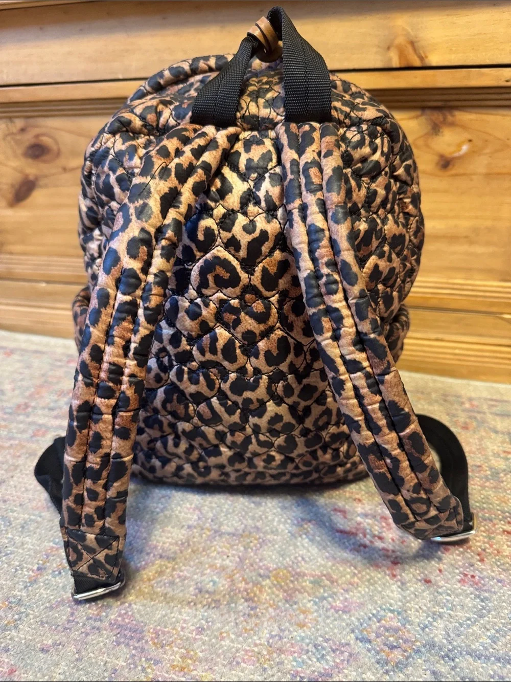 Brighton Leopard Print Quilted Backpack